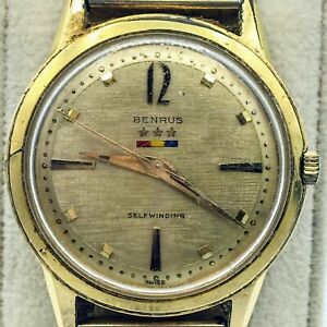 【送料無料】腕時計 ヴィンテージベンラススイスセルフワインディングシリーズメンズリストウォッチランニングvintage benrus swiss self winding series 7001 mens wrist watch running|hokushin