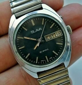 【送料無料】腕時計　ヴィンテージカレンダーウォッチスラヴァソビエトソロシアvintage calendar watch slava daydate 26 jewels sovietussr russian｜hokushin