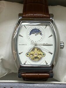 【送料無料】腕時計 エピソンムーンフェイズウォッチステンレススチール edison moonphase watch stainless steel automatic|hokushin