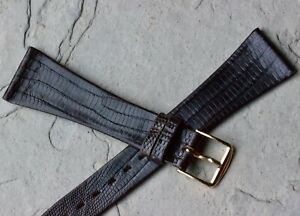 【送料無料】腕時計　テジュトカゲヴィンテージストラップダークブラウンgenuine teju lizard 22mm vintage watch strap thin flat type 196070s dark brown｜hokushin