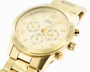 【送料無料】腕時計 メンズゴールドトーンクロノグラフバッテリーguess mens goldtone chronograph wrist watch u15061g2 battery|hokushin