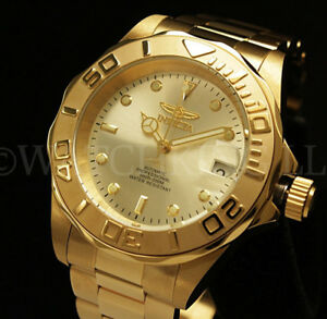 【送料無料】腕時計 ニューインビクタプロダイバーゴールドメッキブレスレットinvicta pro diver nh35 automatic 24 jewels 18k gold plated ss bracelet watch|hokushin