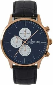 【送料無料】腕時計 ミンスターメンズアナログクォーツウォッチレザーストラップminster mens analog quartz watch with leather strap mn31222|hokushin