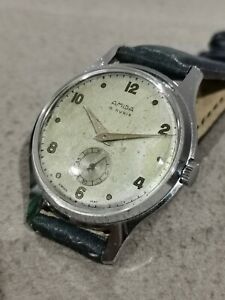 【送料無料】腕時計　アミダヴィンテージオーバーサイズスイスamida vintage watch oversize mm 37 swiss 15 jewels small second used condition