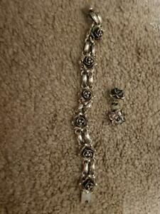 【送料無料】腕時計　スターリングシルバーブレスレットイヤリングsterling silver bracelet and earrings 925