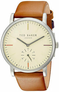 【送料無料】腕時計　テッドベイカーロンドンメンズイエローアナログウォッチブラウンレザーストラップted baker london te50072002 mens yellow analog watch brown leather strap｜hokushin