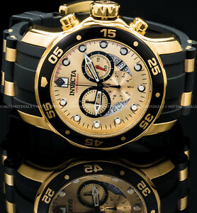 【送料無料】腕時計　インビクタメンズプロダイバースキューバクロノグラフゴールドメッキウォッチinvicta 48mm mens pro diver scuba chronograph 18k gold plated ip ss pu watch