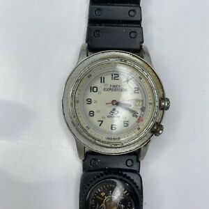 【送料無料】腕時計 エクスペディションメンズアラームウォッチクォーツステンレスe timex expedition h2 wr50m mens alarm vtg watch quartz stainless working