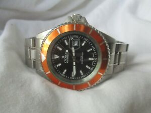 【送料無料】腕時計 クロトンアクアマティックオレンジシルバートーンcroton aquamatic water resistant orange amp; silver toned wristwatch working