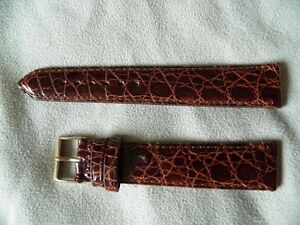 【送料無料】腕時計　クロコダイルテーブルブレスレットマロンゴールドファブリケーションフランセーズ22 mm crocodile veritable elegant bracelet marron gold fabrication francaise