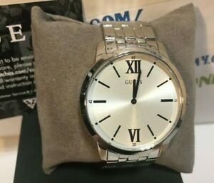 【送料無料】腕時計　メンズシルバートーンクラシックウォッチブランドguess 44mm mens silvertone classic watch u1073g1 brand