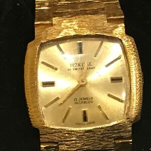 【送料無料】腕時計　ヴィンテージモンティンゴールドメッキマニュアルvintage montine gold plated manual wind watch