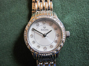 【送料無料】腕時計　ステンレススワロスキークリスタルクォーツウォッチ616 bulova ladys stainless steel swaroski crystal quartz watch 616