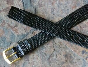 【送料無料】腕時計　オープンエンドトカゲヴィンテージストラップlong openend unpadded genuine lizard 16mm hirsch vintage watch strap 1960s nos