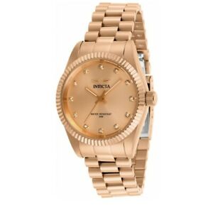 【送料無料】腕時計　インビクタスペシャルティミリメートルローズゴールドステンレスクリスタルクォーツinvicta specialty womens 36mm rose gold stainless crystal quartz watch 29513