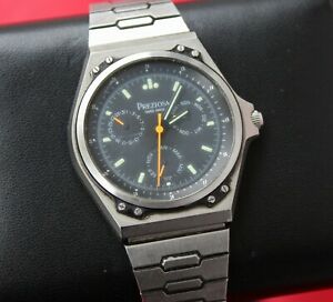 【送料無料】腕時計　プレジオサクォーツクロノグラフヴィンテージメンズウォッチミリメートルpreziosa quartz chronograph vintage herrenuhr 35 mm