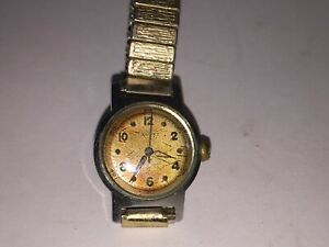 【送料無料】腕時計　ヴィンテージエルギンゴールドシルバートーンワークスvintage elgin gold silver tone womens wrist watch works