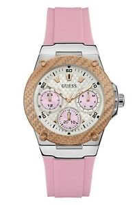 【送料無料】腕時計　レディースシルバートーンピンクストラップクロノグラフウォッチnib authentic guess womens silvertone pink strap chronograph watch u1094l4 115 21,445円
