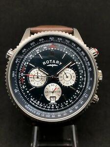 【送料無料】腕時計　ロータリーステンレススチールシルバーケースブラウンレザーストラップウォッチrotary gs0364205 stainless steel silver case with brown leather strap watch 20,286円