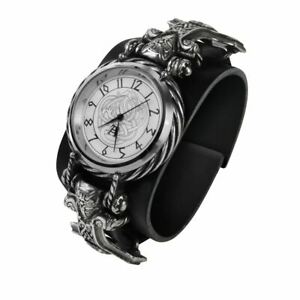 【送料無料】腕時計　ゴシックソルグドウルヴハンマーバイキングピューターレザーalchemy gothic thorgud ulvhammer viking pewter leather wristwatch