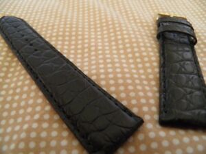 【送料無料】腕時計　ファブリケーションフランストップブレスレットクロコダイルポンポンノワールマット18 mm fabrication france top bracelet crocodile veritable pompon noir mat