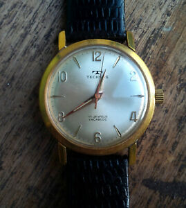 【送料無料】腕時計　ヴィンテージテクノススイスゴールドマニュアルサービスvintage 1960s technos swiss incabloc 14k gold filled watch 17j manual serviced｜hokushin