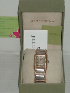 【送料無料】腕時計　ジュディスリプカステンレストーンレキシントンウォッチボックスjudith ripka stainless steel 2tone lexington watch preowned in ex cd in jr box｜hokushin