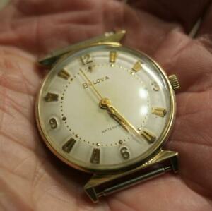 【送料無料】腕時計　ブローバロールゴールドシンケースラグcirca 1960 bulova 10k rolled gold 32mm waterproof thin case w unusual lugs｜hokushin