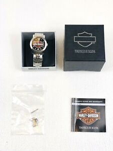 【送料無料】腕時計　ブローバメンズハーレーダビッドソンバーシールドリストシルバーウォッチbulova mens harleydavidson bar amp; shield wrist silver watch 76a019｜hokushin