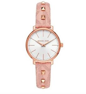 【送料無料】腕時計　パイパーシグネチャースタッドブラッシュウォッチnwt mk pyper signature twohand studded blush pvc watch