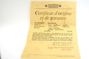 【送料無料】腕時計　オリジナルヴァシュロンコンスタンティンvacheron constantin guarantee certificate for 18k automatic wrist watch original
