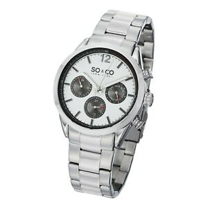【送料無料】腕時計 メンズモンティセロクォーツステンレススチールリンクsoamp;co ny mens 50042 monticello quartz gmt day and date stainless steel link