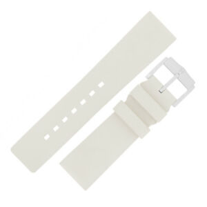 【送料無料】腕時計　ゴムダイビングウォッチストラップホワイトhirsch pure hypoallergenic natural rubber waterproof diving watch strap in white｜hokushin