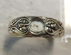 【貨物輸送無料】ウオッチ スターリングシルバーフローラルカフブレスレットグラムsterling silver floral ornate cuff bracelet wristwatch ~ 684 grams ~ 6g2250