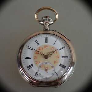 【貨物輸送無料】ウオッチ オープンメンズポケットウォッチアーウィンフォーゲルシルバーschone ene herrentaschenuhr erwin vogel silber um 1900 48537