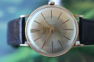 【貨物輸送無料】ウオッチ ヴィンテージメンズビッグゴールドメッキロシアメハポルジョトキロフスキエvintage mens big goldplated russian mech poljot kirowskie watch 16 jewels