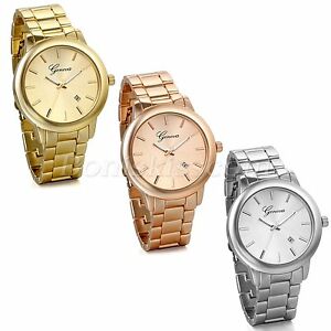 【送料無料】腕時計　シンプルステンレススケールmens womens simple stainless steel scale wrist watch watches with date display