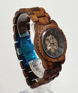 【送料無料】腕時計 ユニークメンズスケルトンunique mens automatic wooden watch jord ty2807 skeleton|hokushin