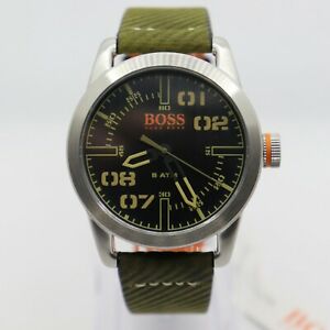 【送料無料】腕時計 ブランドヒューゴボスメンズオスログリーンレザーストラップウォッチ*brand * hugo boss mens oslo green leather strap watch 1513415|hokushin