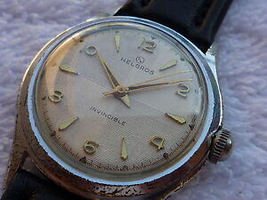 【送料無料】腕時計　ヴィンテージヘルブロスギロッシュサービスvintage helbros invincible guilloche 17 jewels fully serviced watch｜hokushin