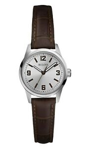 【送料無料】腕時計　ブローバレディースブラウンレザーストラップウォッチbulova womens brown leather strap watch 96l197 175 bnwt
