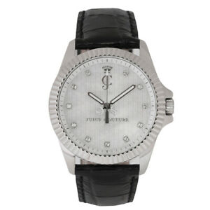 【送料無料】腕時計　ジューシークチュールステラシルバーベゼルレザークォーツウォッチjuicy couture stella 1900931 womens 40mm silver bezel leather quartz watch｜hokushin