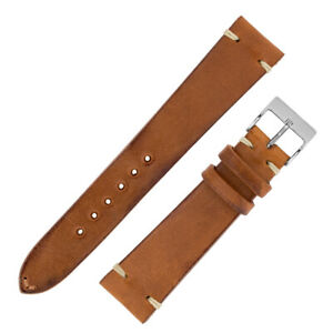 【送料無料】腕時計　イタリアンヴィンテージレザーウォッチストラップゴールドブラウンjpm italian vintage leather watch strap in gold brown｜hokushin 22,706円