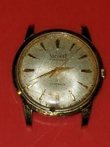 【送料無料】腕時計　ヴィンテージニコレットシンrare vintage nicolet thin o matic works