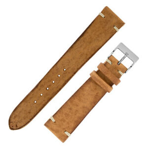 【送料無料】腕時計　イタリアンヴィンテージハンドメイドレザーウォッチストラップミッドブラウンjpm italian vintage handmade luxury leather watch strap in mid brown｜hokushin