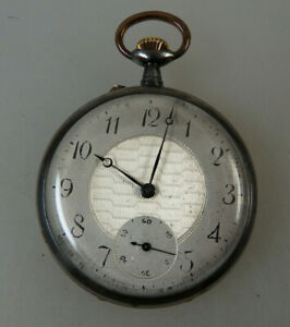 【送料無料】腕時計　オープンィサーsehr schone ene izierstaschenuhr eisen bruniert um 1910 63381