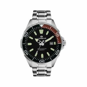 【送料無料】腕時計　オロロギウオーロレンツサブダイバーブラッチャレアッチャイオネロロッソサブorologio uomo lorenz sub diver 10200cc bracciale acciaio nero rosso sub 200mt