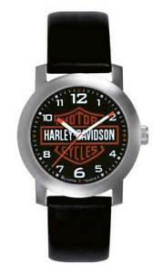 【送料無料】腕時計　ハーレーダビッドソンメンズバーシールドレザーリストウォッチharleydavidson mens bar amp; shield leather wrist watch 76a04