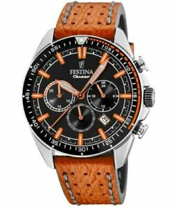 【送料無料】腕時計 フェスティナメンズクロノグラフレザーストラップウォッチ festina mens chronograph leather strap watch f203774