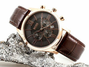 【送料無料】腕時計　ブランドヒューゴボスアンバサダークロノグラフブラウンレザーメンbrand hugo boss ambassador chronograph brown leather men watch hb1513198｜hokushin